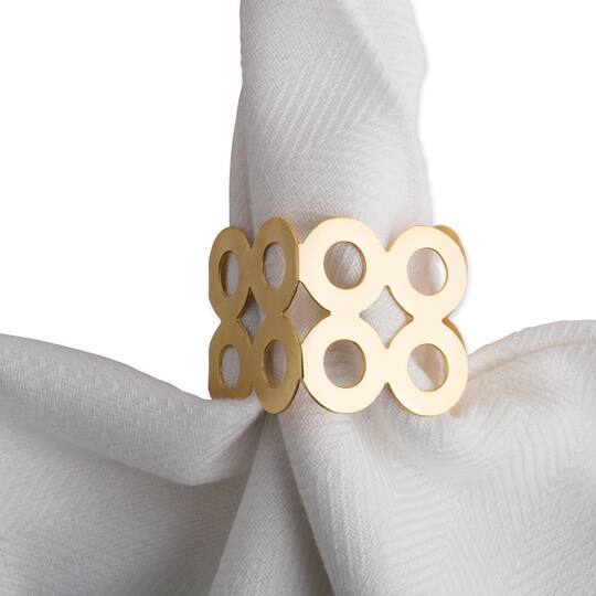 DII® Gold Square Die Cut Napkin Rings, 6ct.